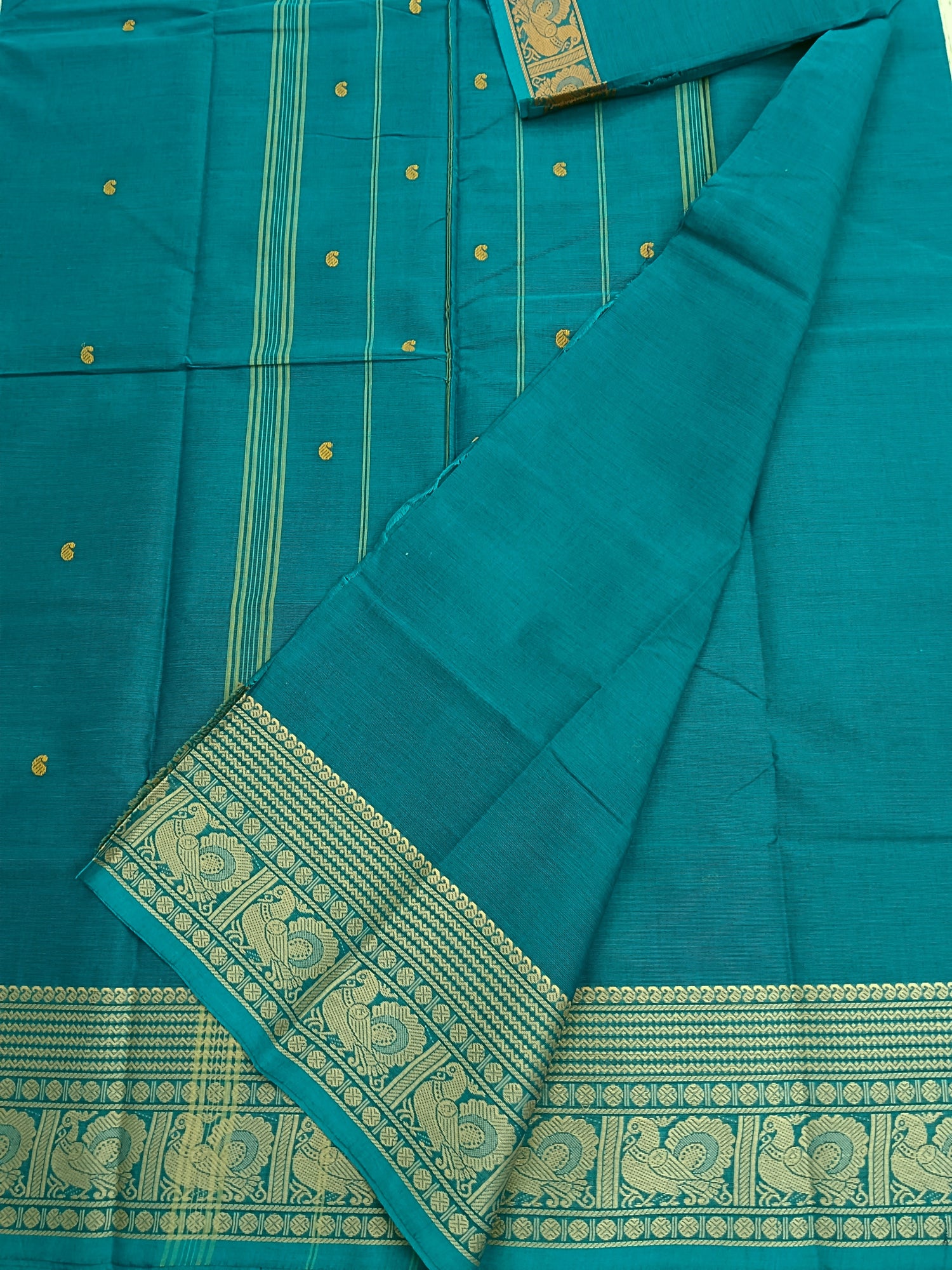 Chettinad Cotton -Office Wear -Peacock Blue- CCOW60