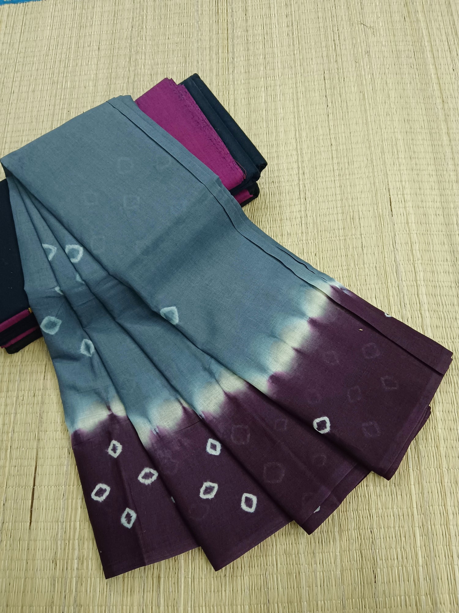 Madurai Sungudi Cotton -Grey- MS25