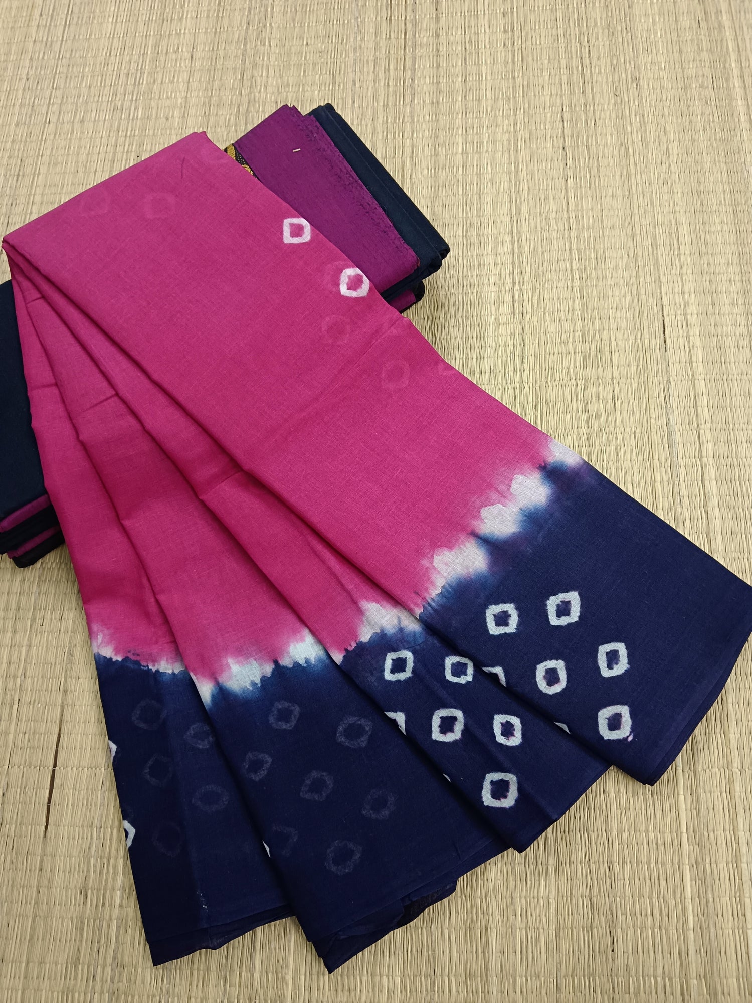 Madurai Sungudi Cotton -Pink- MS24