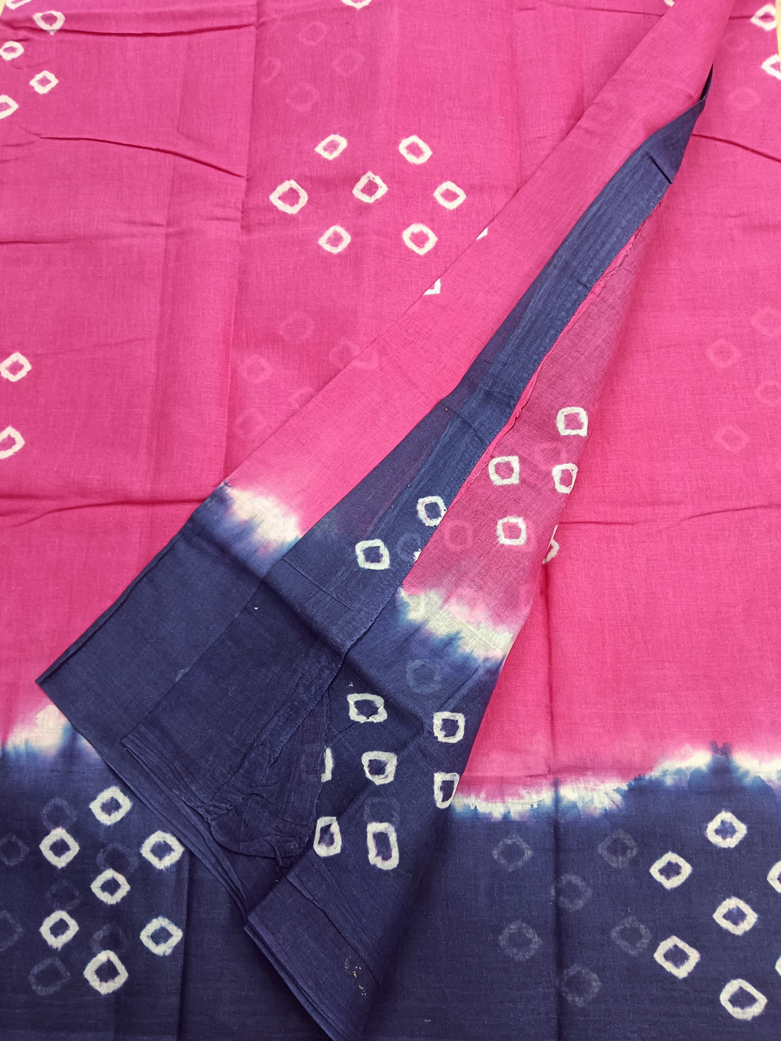 Madurai Sungudi Cotton -Pink- MS24