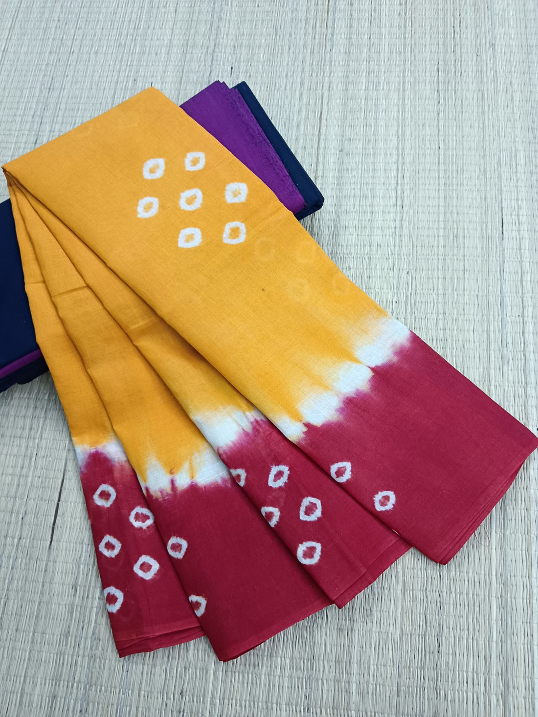 Madurai Sungudi Cotton -Yellow- MS21