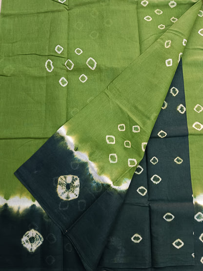 Madurai Sungudi Cotton -Olive green- MS19