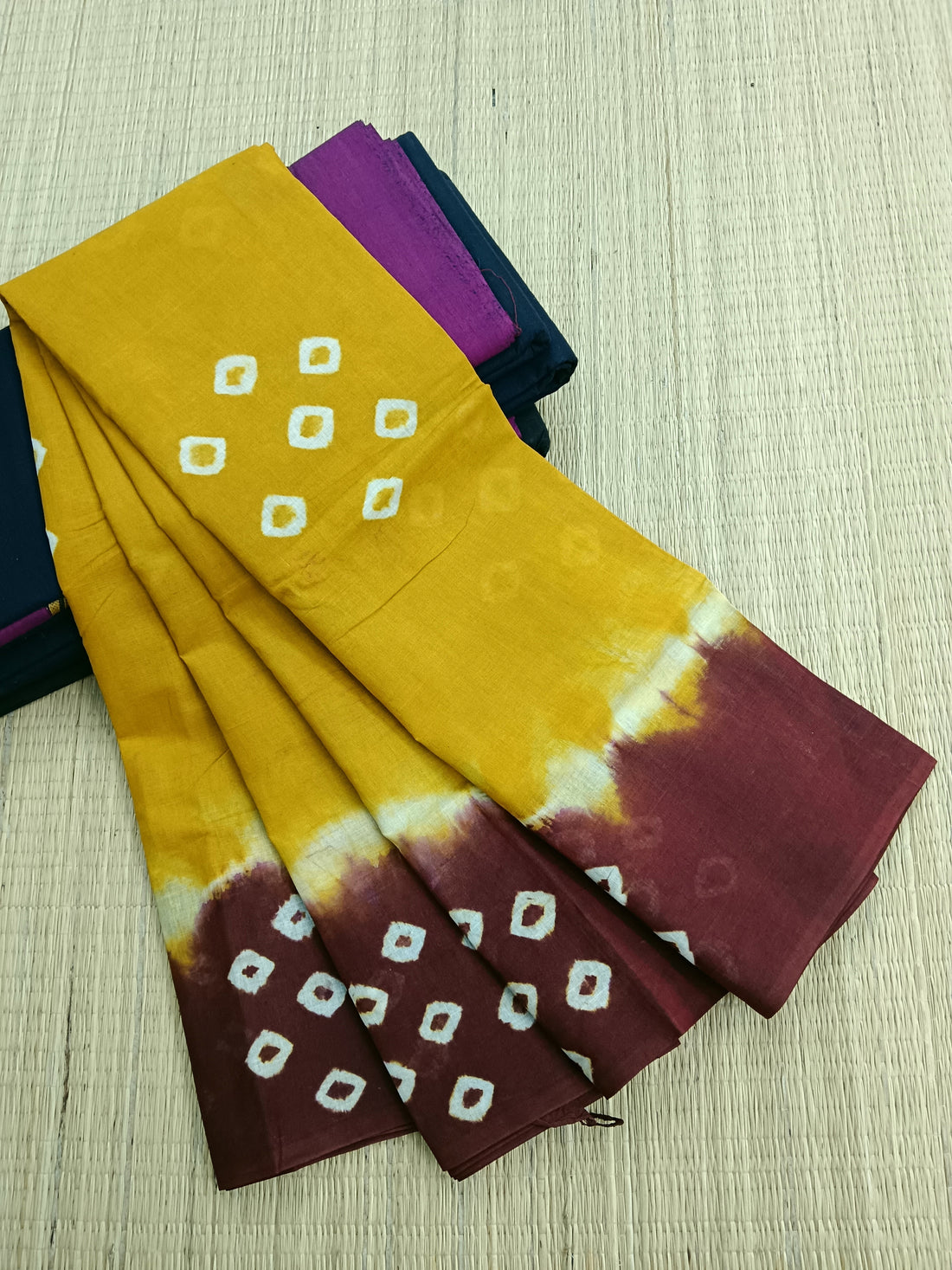 Madurai Sungudi Cotton -Yellow- MS20