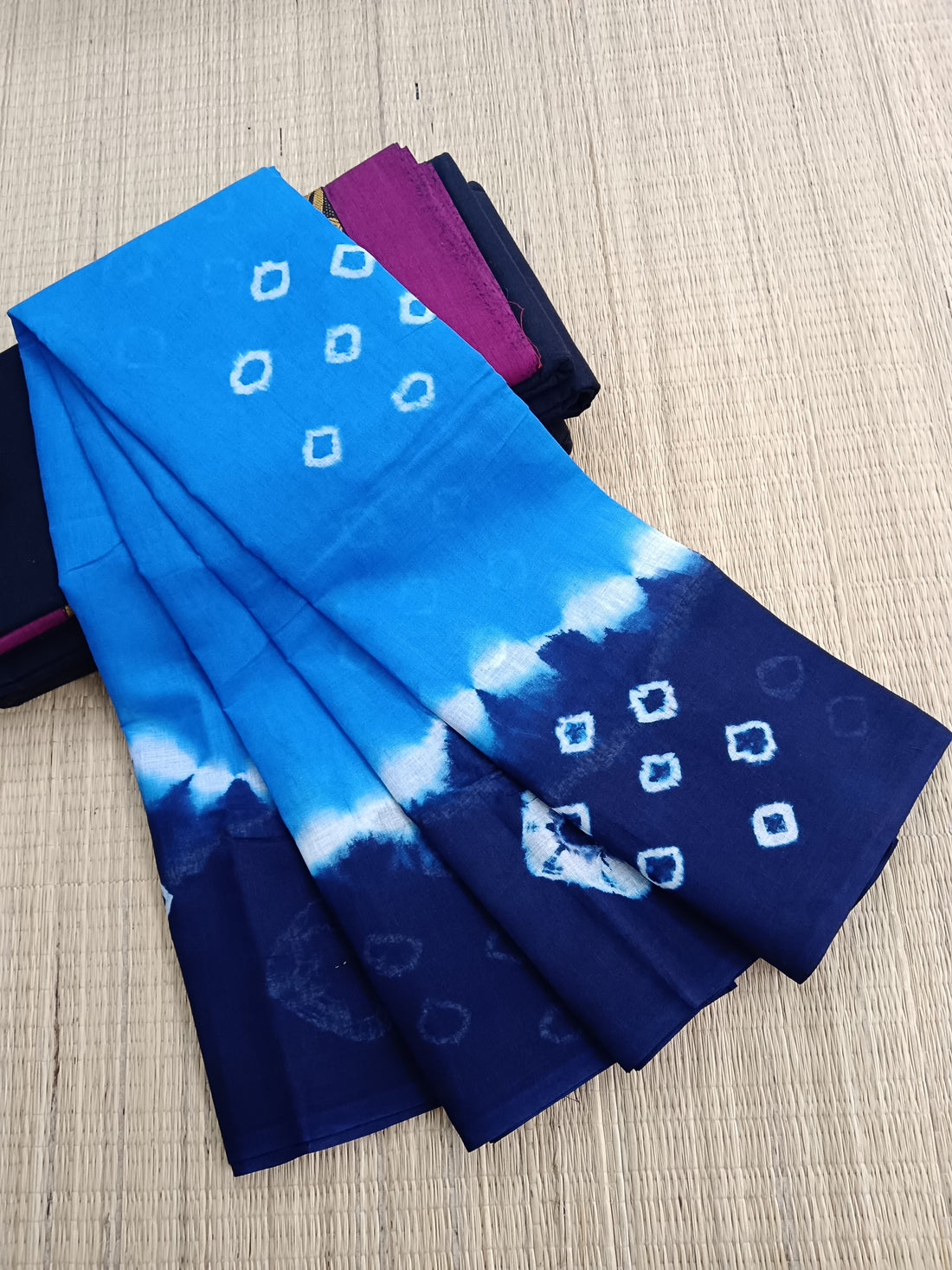 Madurai Sungudi Cotton -Blue- MS18