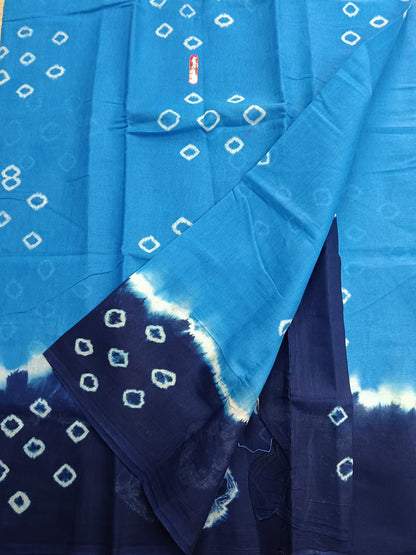 Madurai Sungudi Cotton -Blue- MS18