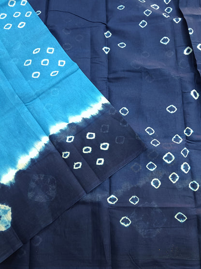 Madurai Sungudi Cotton -Blue- MS18