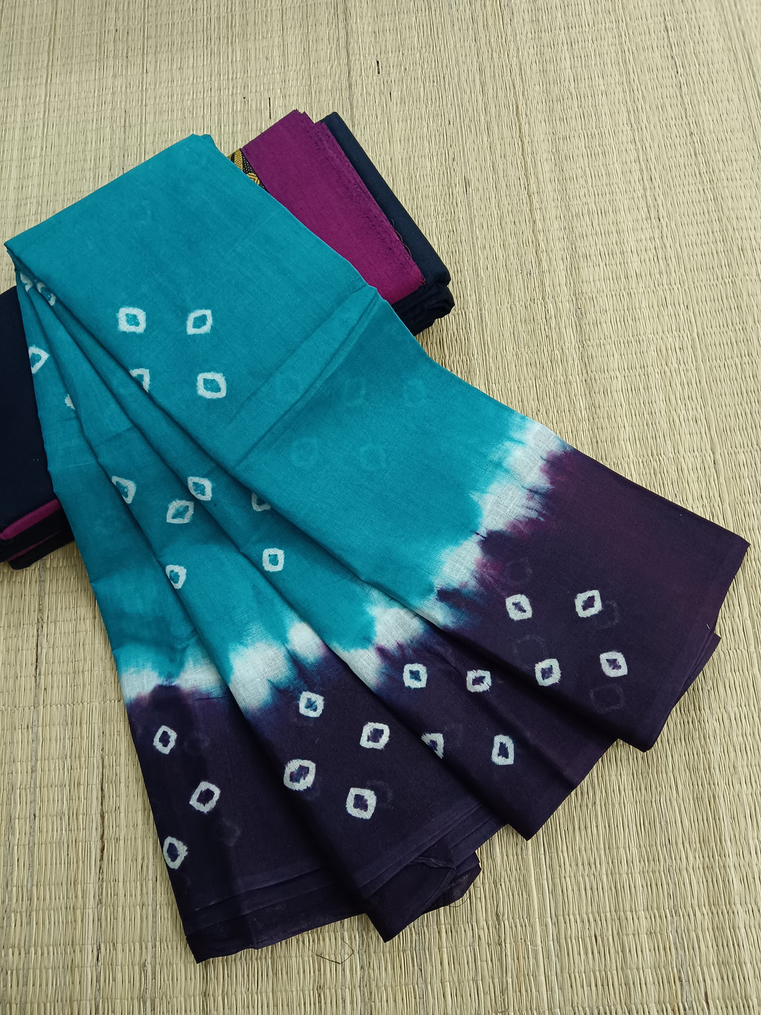 Madurai Sungudi Cotton - Rama Blue- MS16