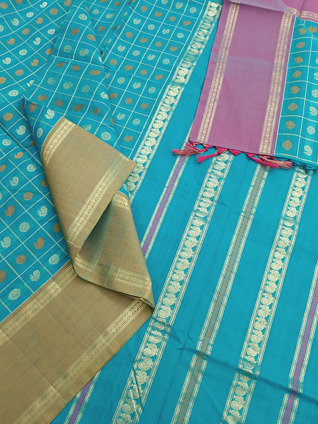 Heritage Handwoven cotton -Rama Blue -31