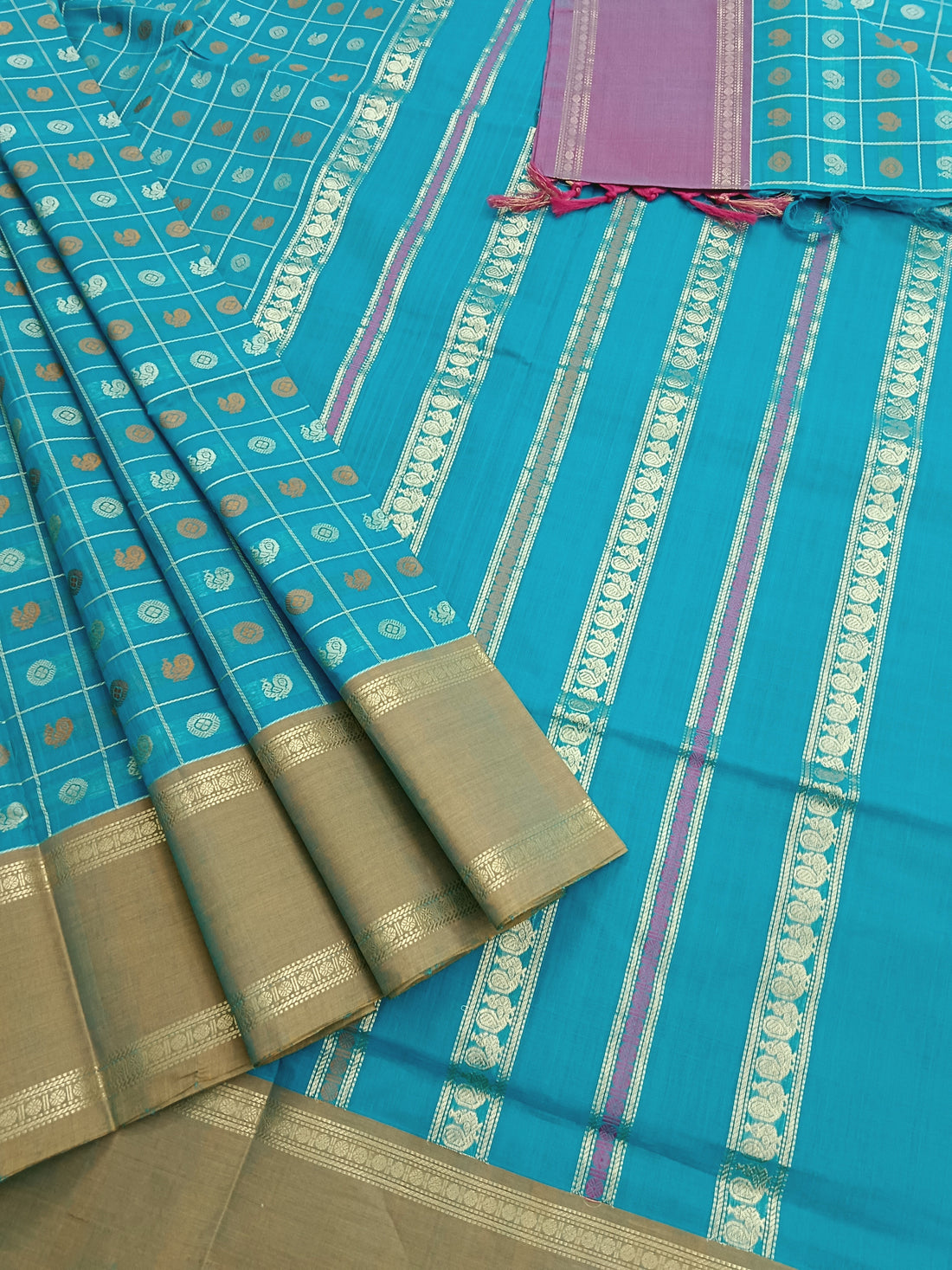Heritage Handwoven cotton -Rama Blue -31