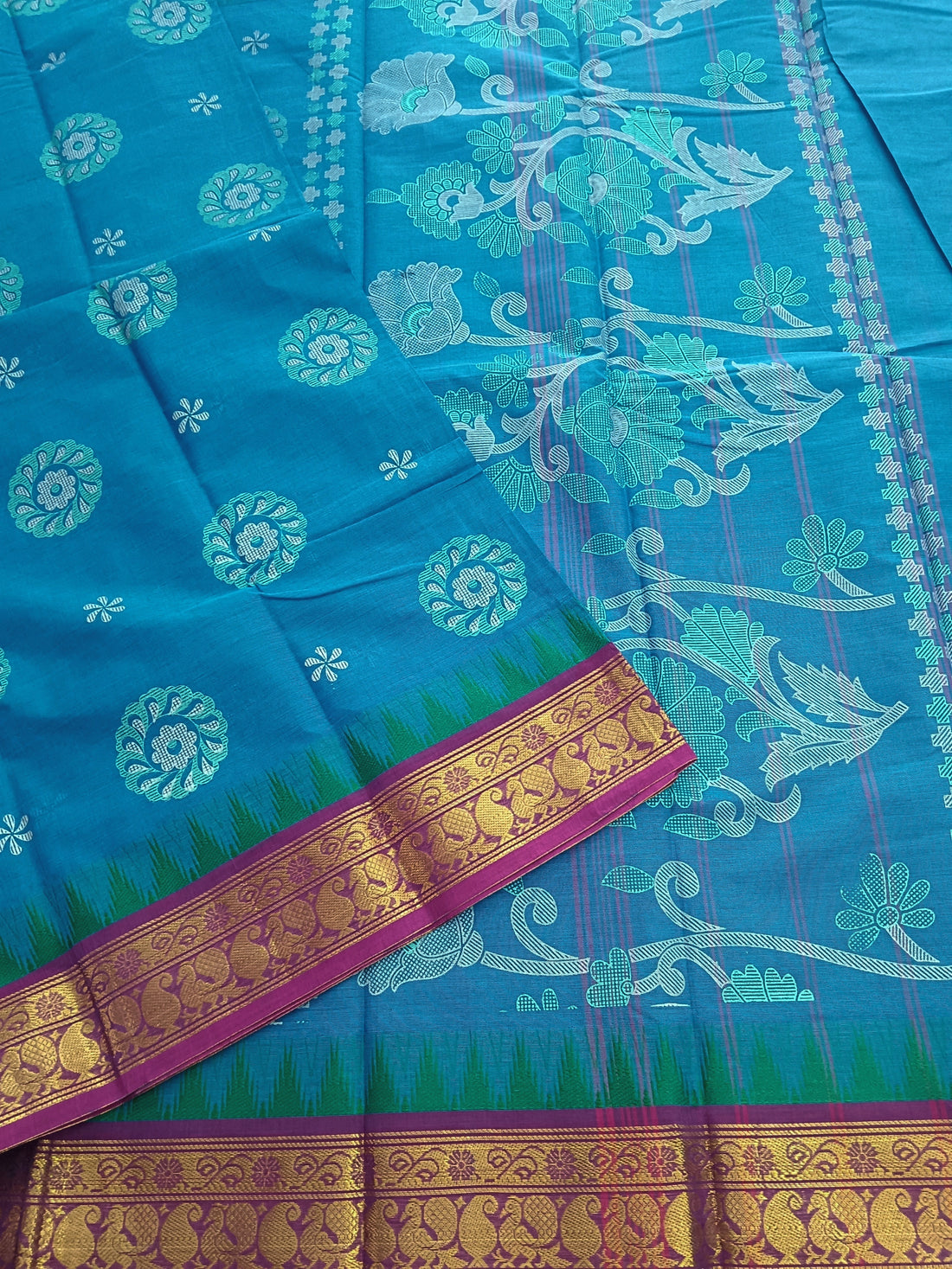 Chettinad Cotton - Printed -ocean blue- CPC 20