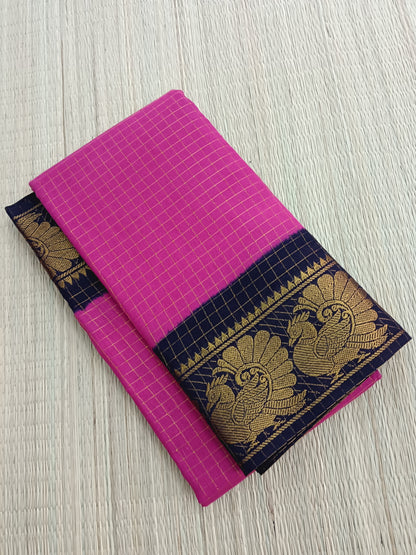 Madurai Sungudi Cotton - pink- MS44
