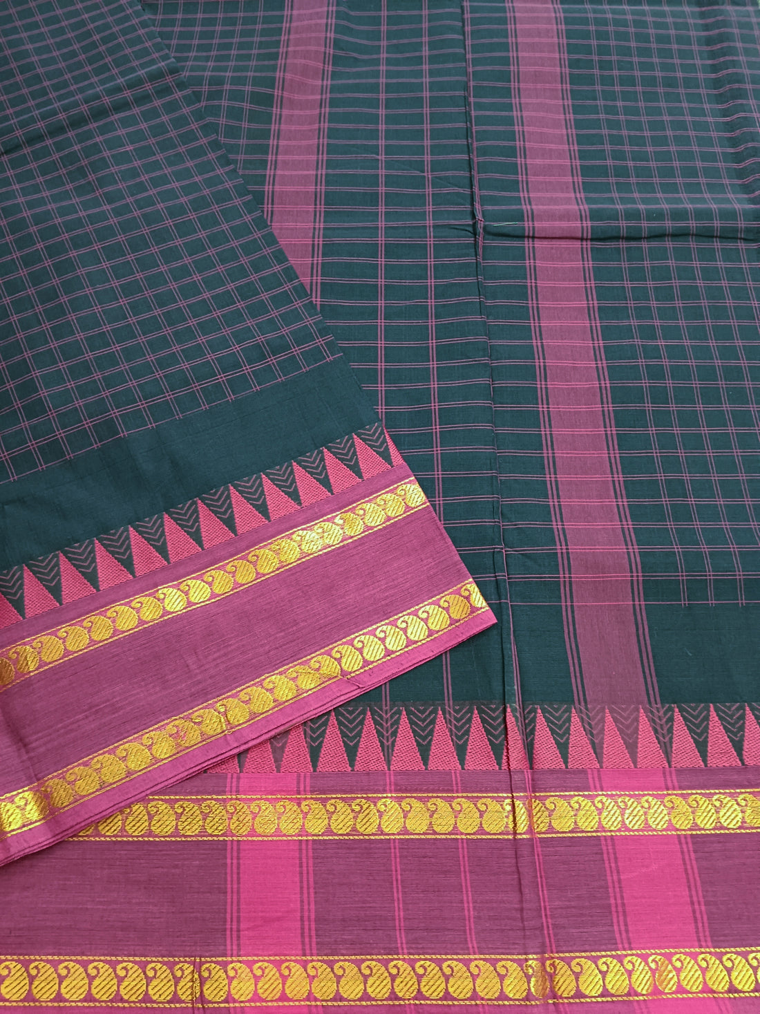 Kandangi Korvai Checks Navy blue- KKC41