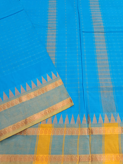 Kandangi Korvai Checks-Sky blue- KKC340