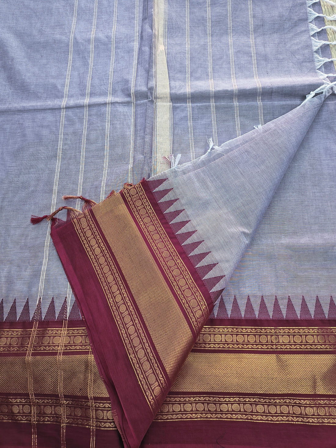 Kanchi Cotton - Festival Fusion -maroonish grey- KCFP132