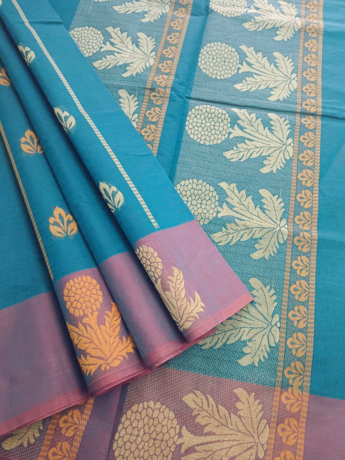 Negamam Cotton Saree - Blue- NC30