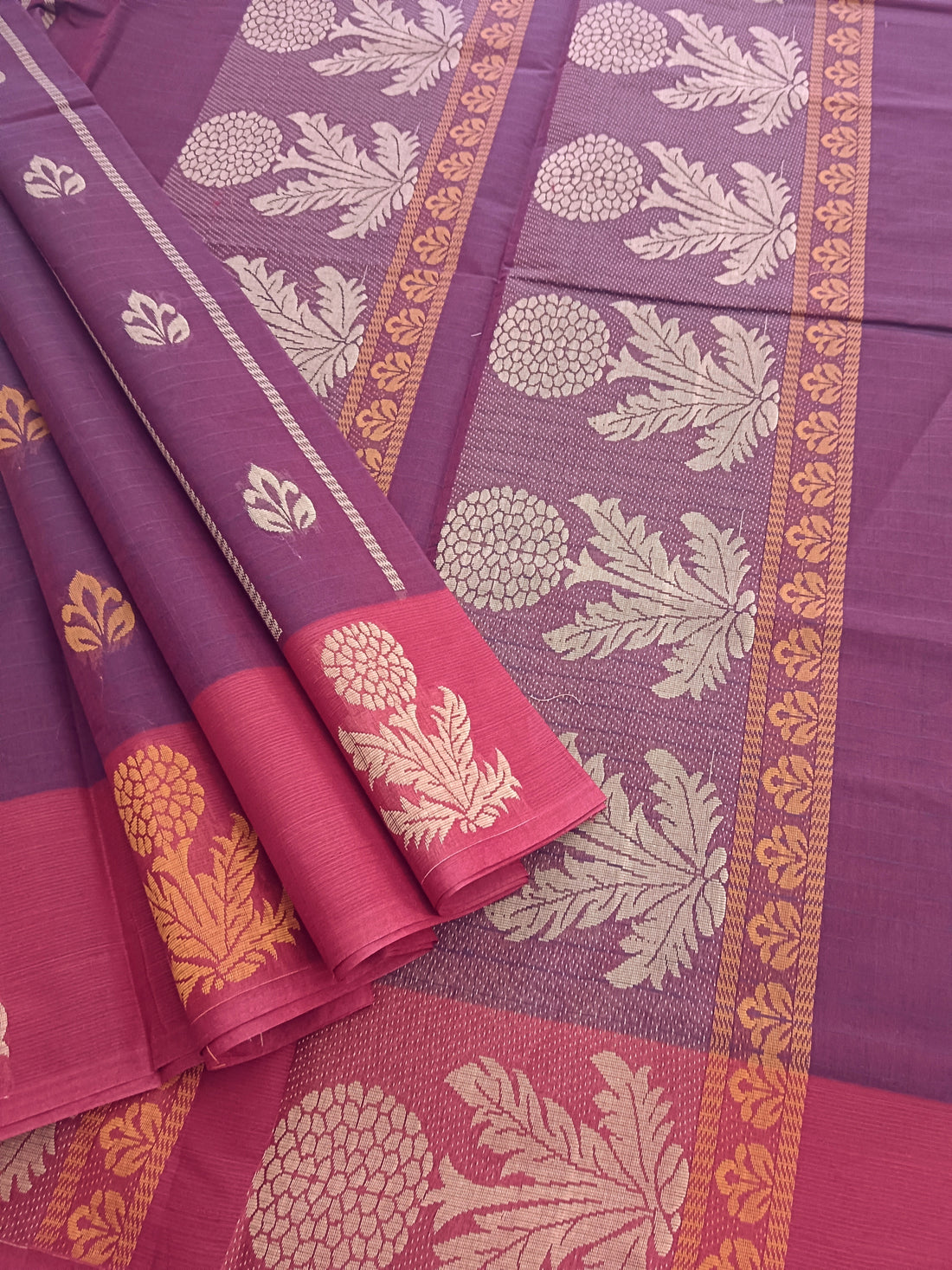 Negamam Cotton Saree -Reddish maroon- NC33