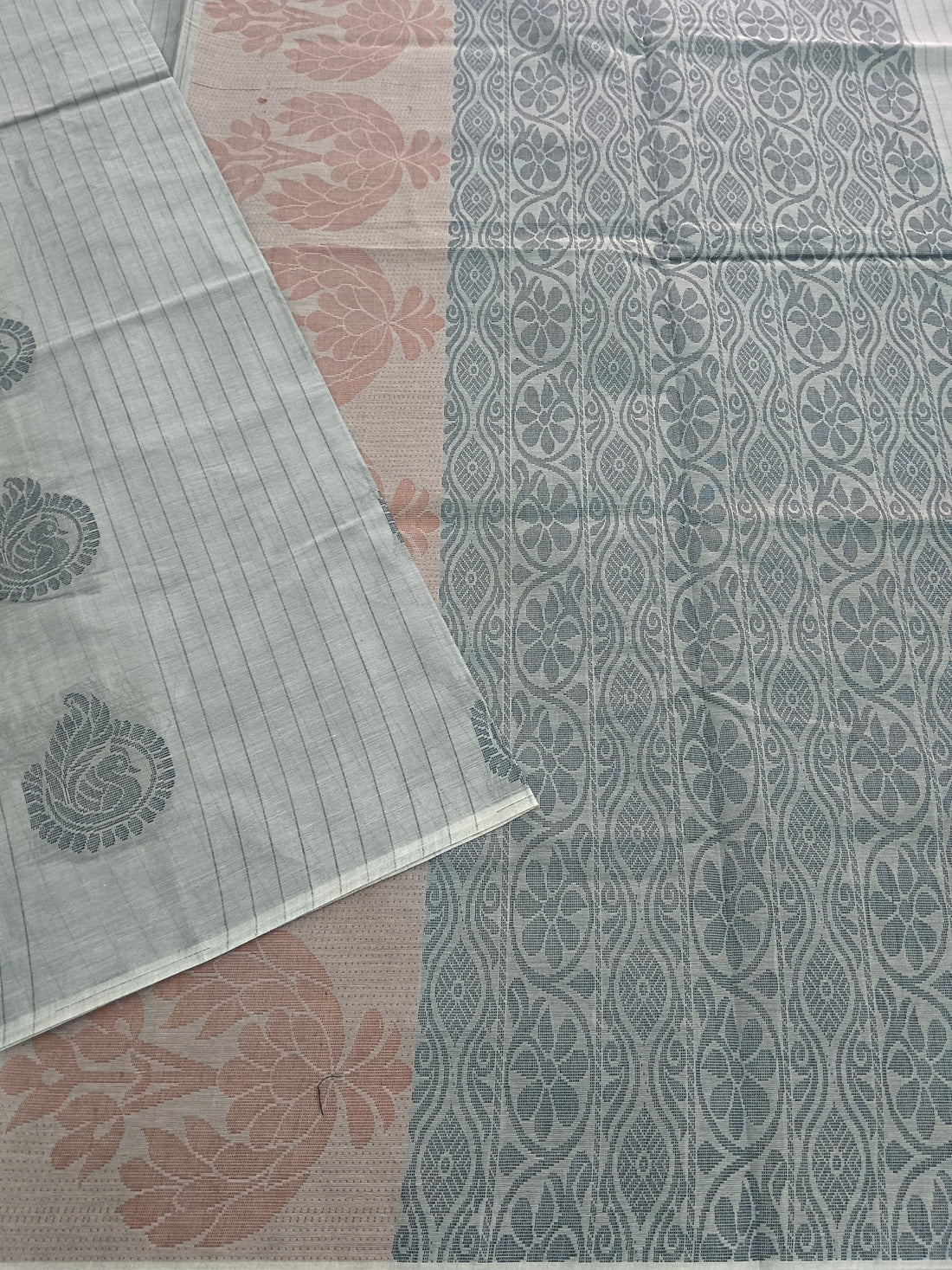 Negamam Cotton Saree -Grey- NC32