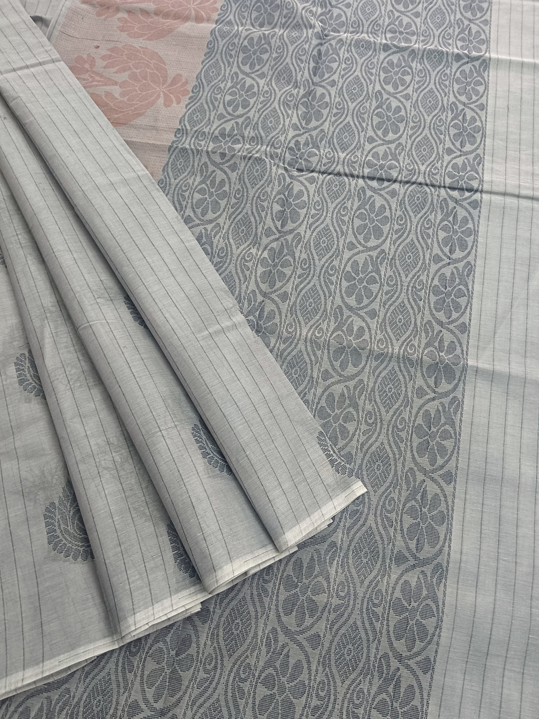 Negamam Cotton Saree -Grey- NC32