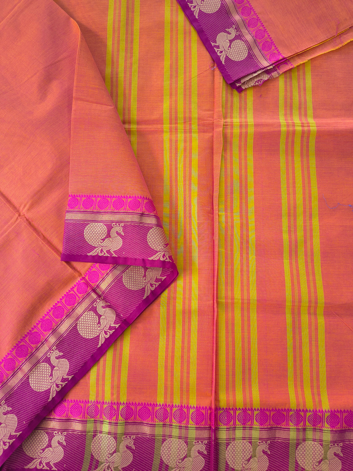 Chettinad Cotton -Daily Wear -Burnt Coral Orange-  CDW179