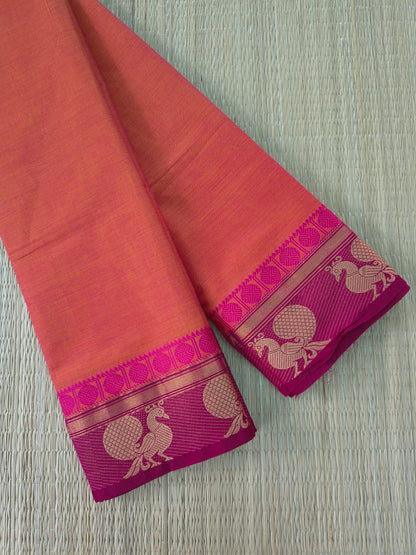 Chettinad Cotton -Daily Wear -Burnt Coral Orange-  CDW179