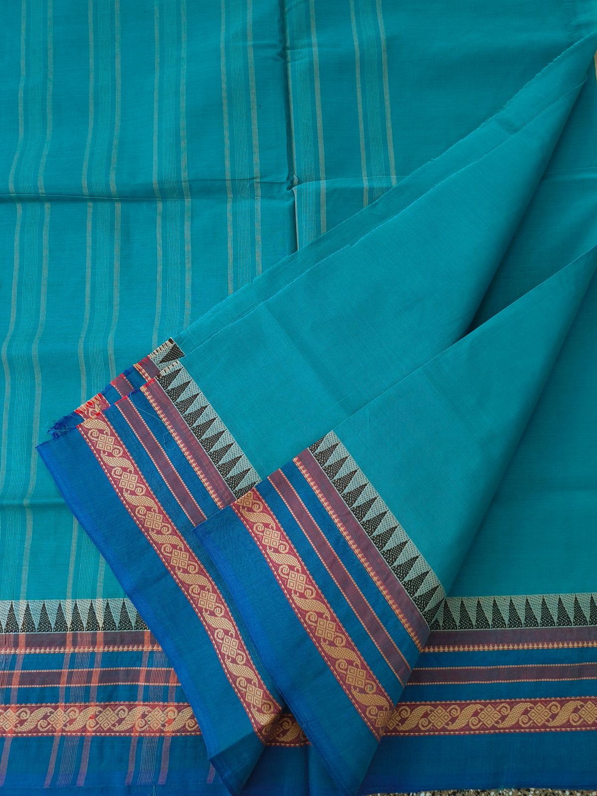 Chettinad Cotton -Daily Wear -Deep turquoise blue-  CDW178