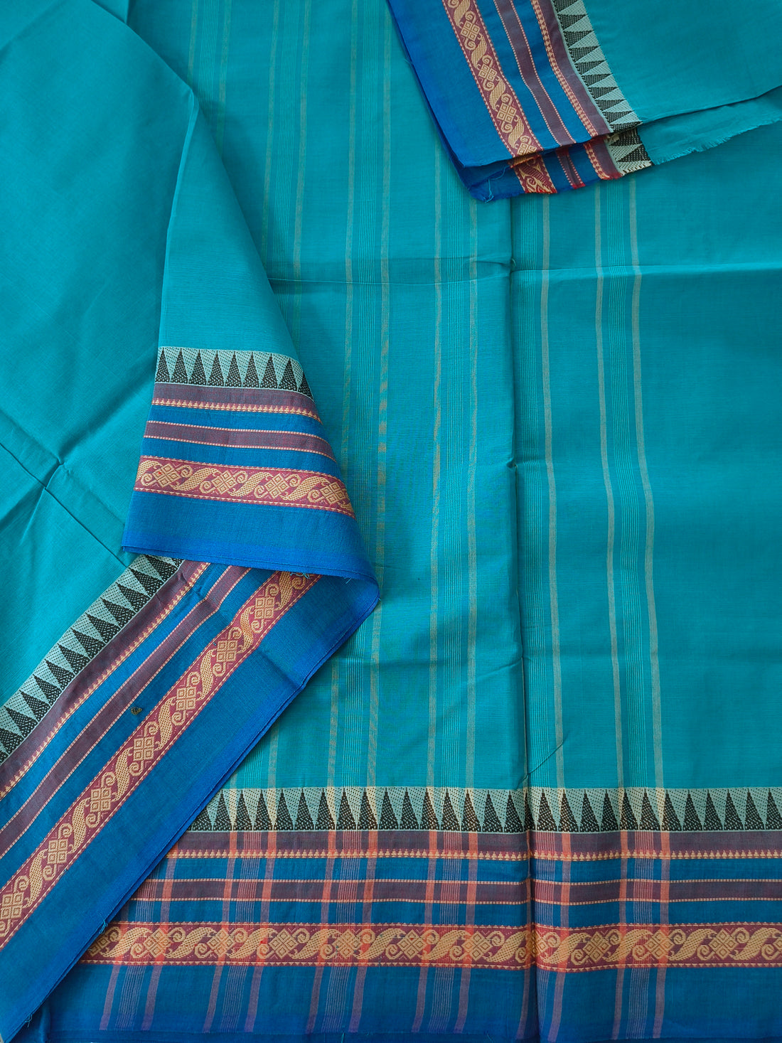 Chettinad Cotton -Daily Wear -Deep turquoise blue-  CDW178