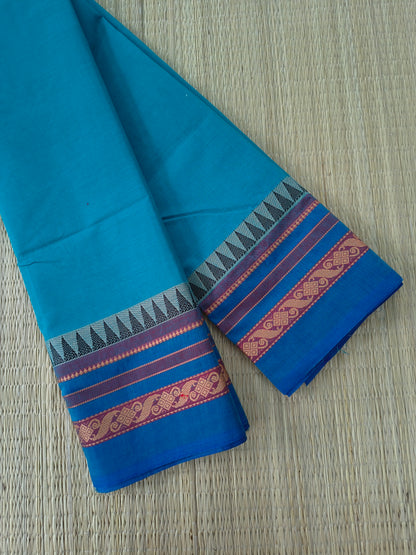 Chettinad Cotton -Daily Wear -Deep turquoise blue-  CDW178