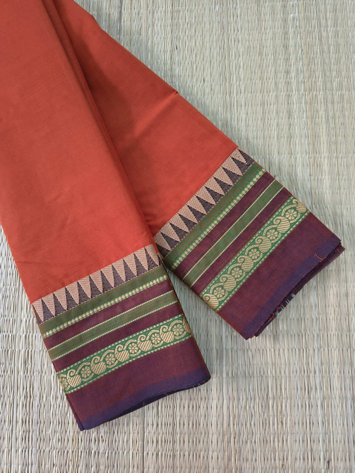 Chettinad Cotton -Daily Wear -Brick Rust Orange- CDW174