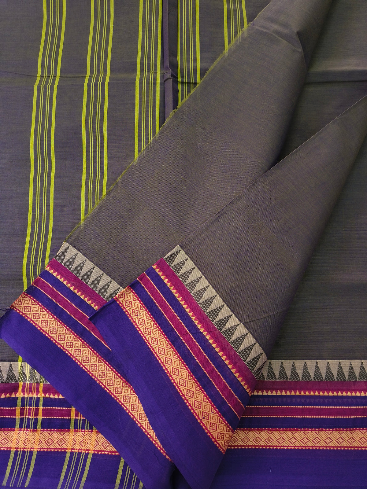Chettinad Cotton -Daily Wear -Deep charcoal grey- CDW172