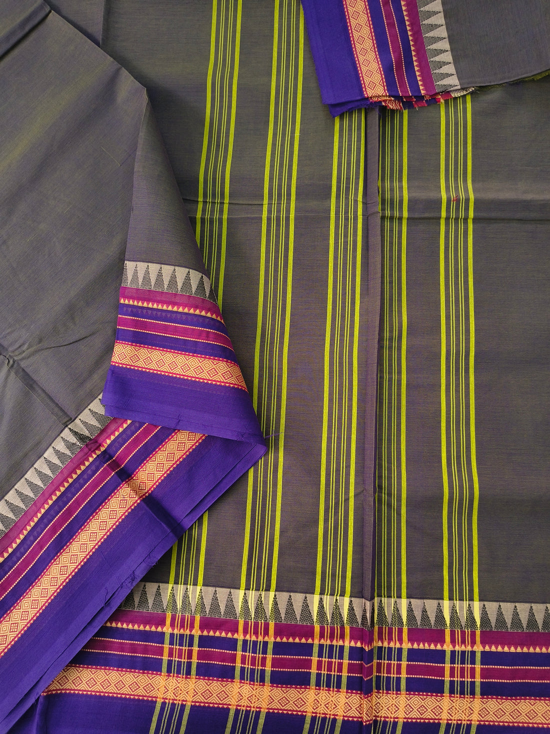 Chettinad Cotton -Daily Wear -Deep charcoal grey- CDW172