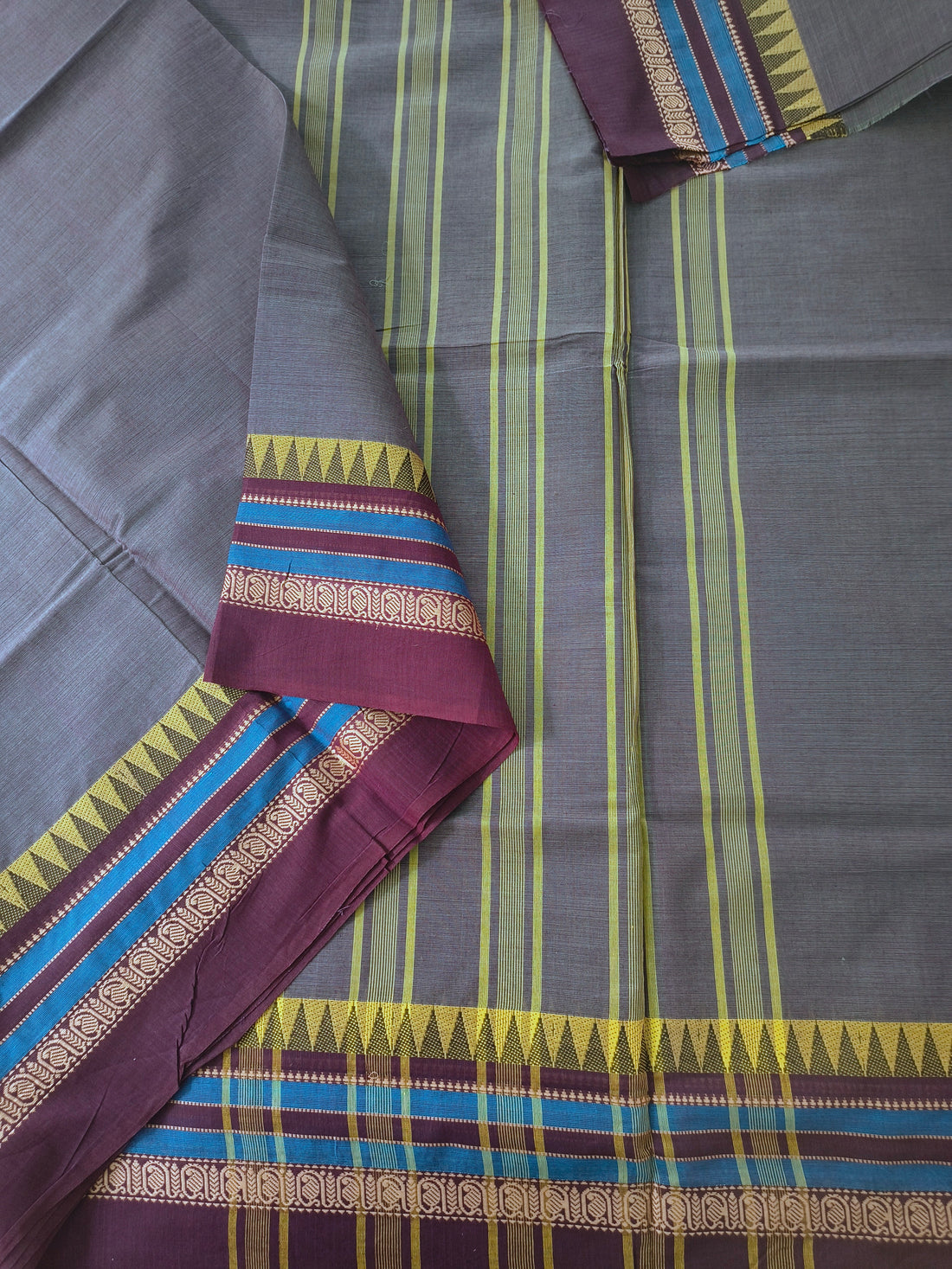 Chettinad Cotton -Daily Wear -smoky Blue grey- CDW165