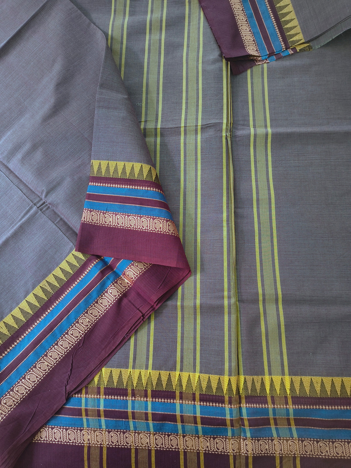 Chettinad Cotton -Daily Wear -smoky Blue grey- CDW165