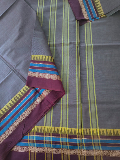 Chettinad Cotton -Daily Wear -smoky Blue grey- CDW165
