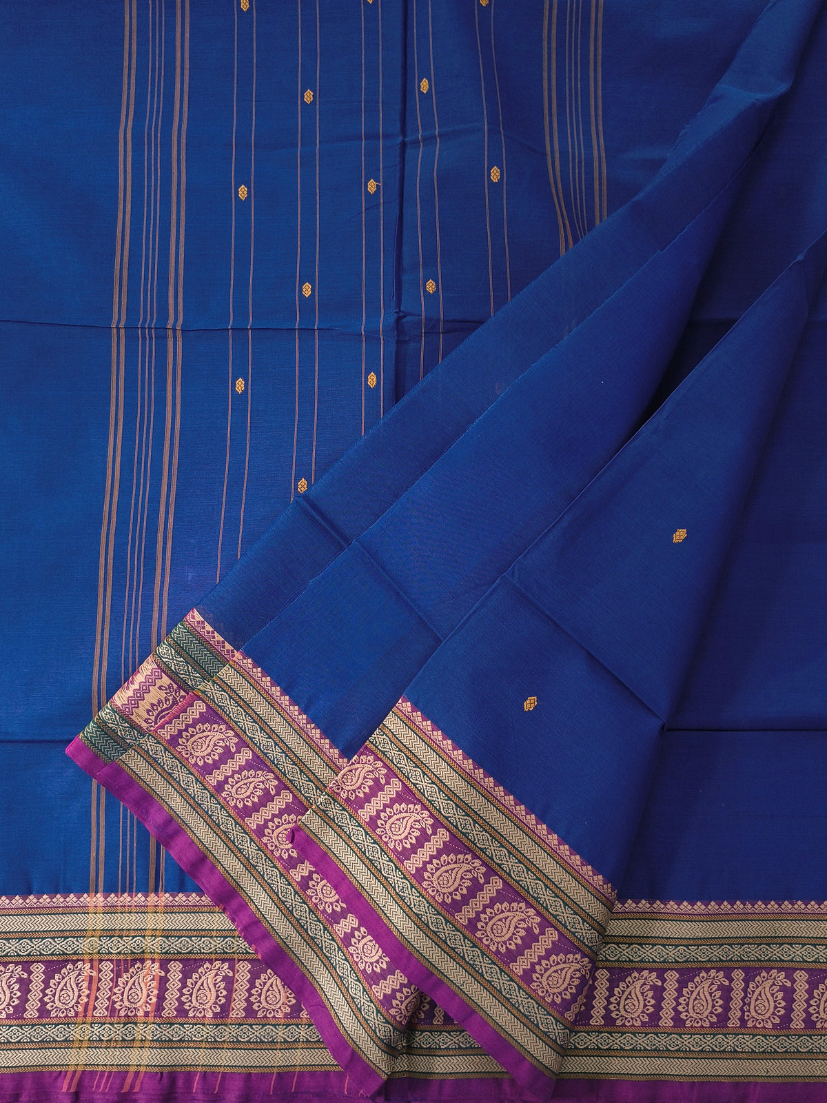 Chettinad Cotton -Office Wear -Dark Cobalt Blue - CCOW114