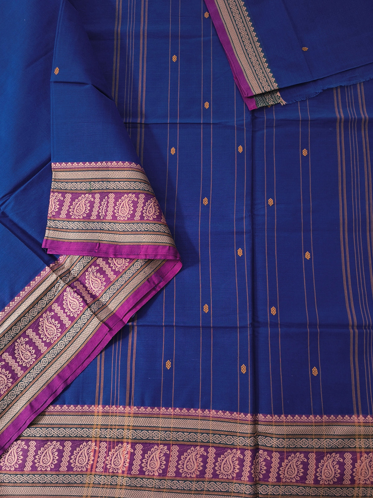 Chettinad Cotton -Office Wear -Dark Cobalt Blue - CCOW114