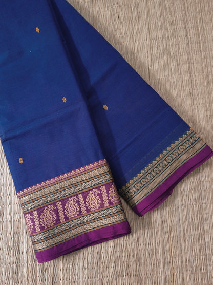 Chettinad Cotton -Office Wear -Dark Cobalt Blue - CCOW114
