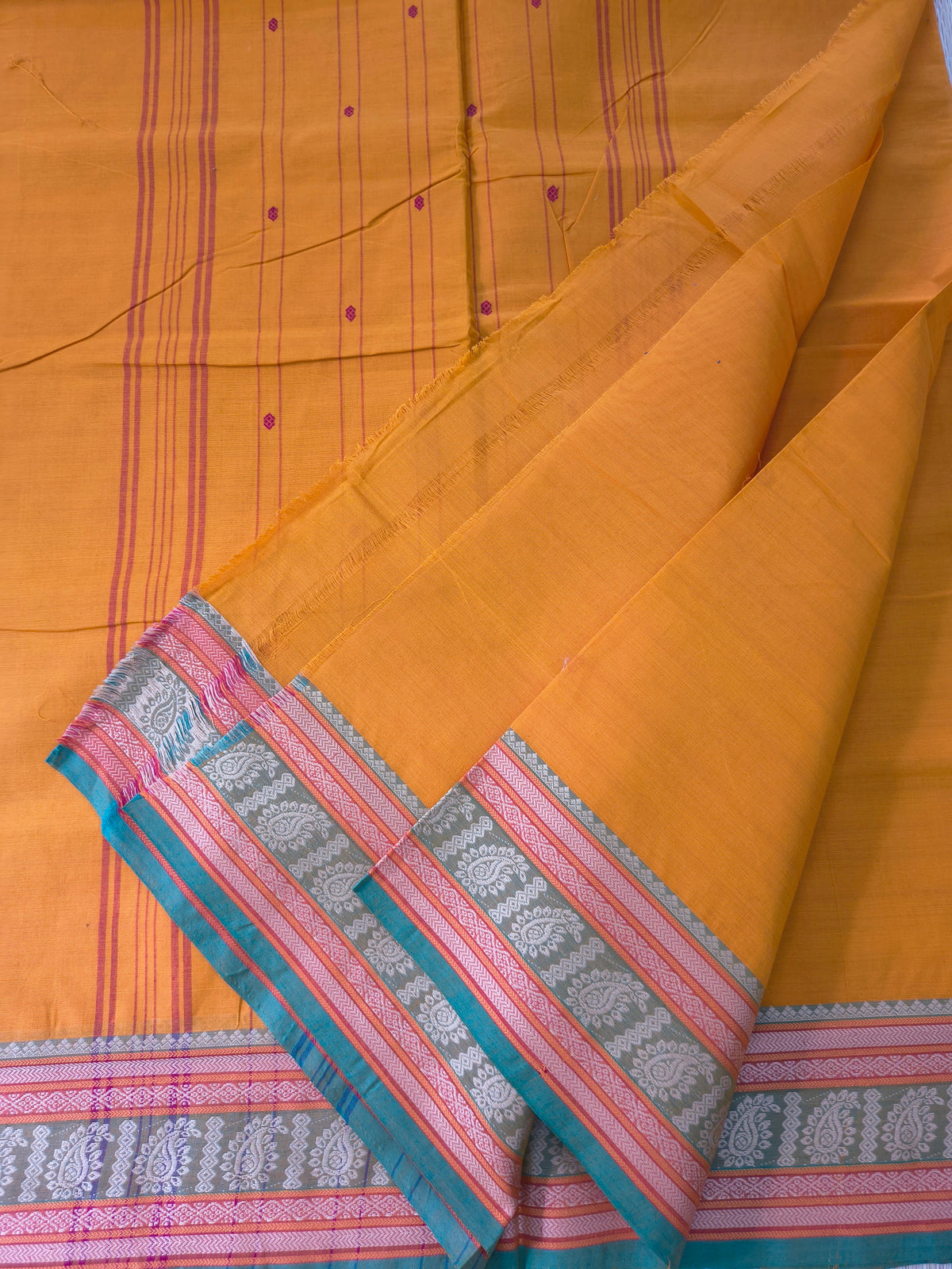 Chettinad Cotton -Office Wear -mustard orange- CCOW113