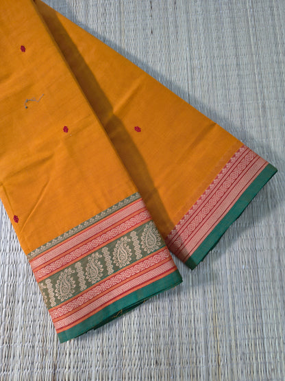 Chettinad Cotton -Office Wear -mustard orange- CCOW113