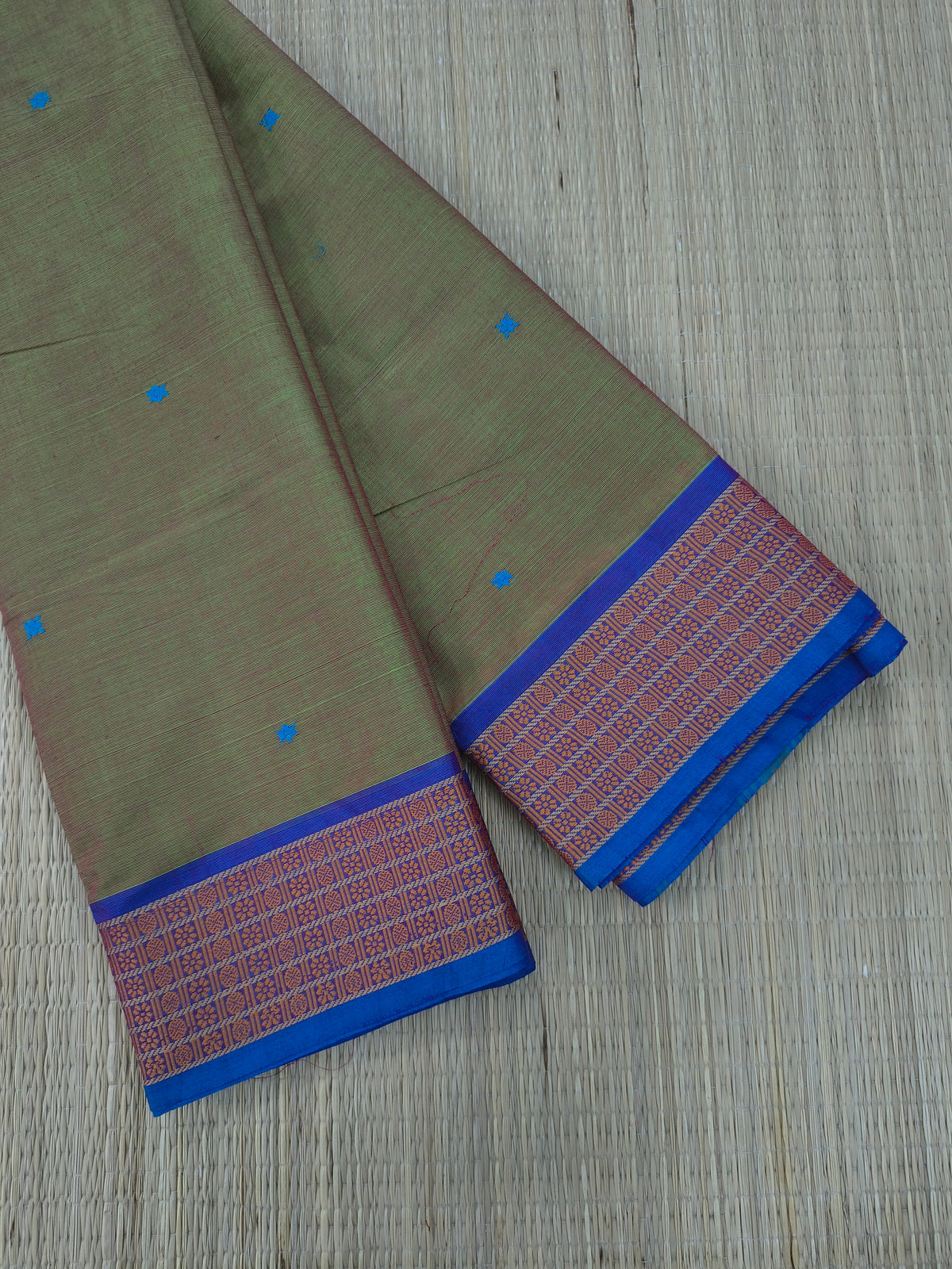 Chettinad Cotton -Office Wear -Moss olive greenDualtone- CCOW112