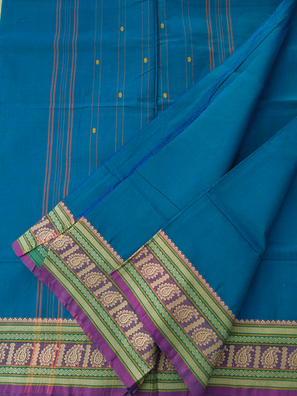 Chettinad Cotton -Office Wear -Rich teal blue- CCOW106