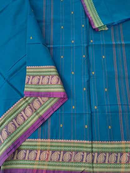 Chettinad Cotton -Office Wear -Rich teal blue- CCOW106