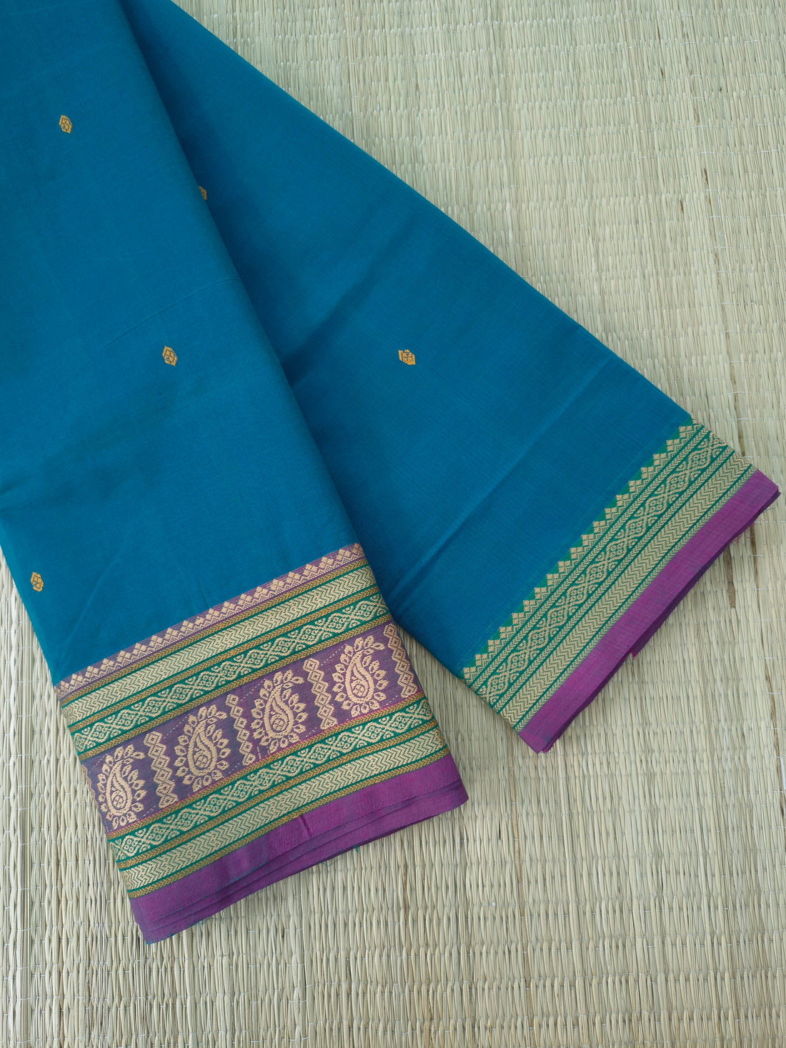 Chettinad Cotton -Office Wear -Rich teal blue- CCOW106