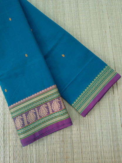 Chettinad Cotton -Office Wear -Rich teal blue- CCOW106
