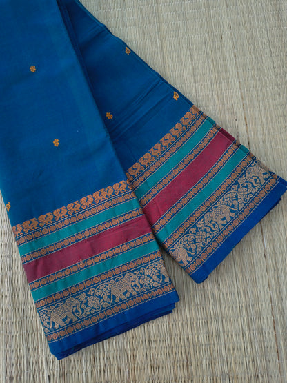Chettinad Cotton -Office Wear -Deep peacock blue- CCOW105