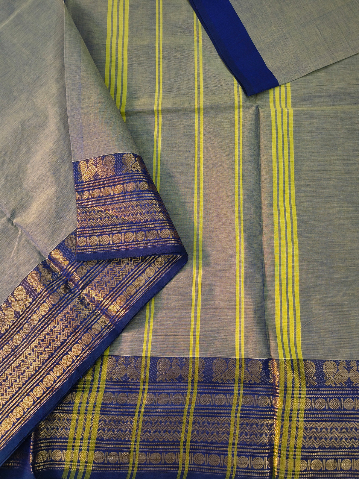 Kanchi Cotton -All day fusion -sage green dual tone- KCAF104