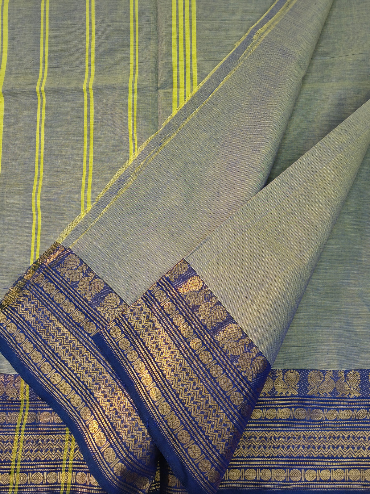 Kanchi Cotton -All day fusion -sage green dual tone- KCAF104