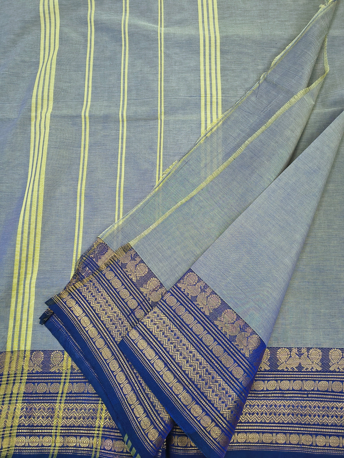 Kanchi Cotton -All day fusion -Smokey slate blue Dual tone- KCAF96
