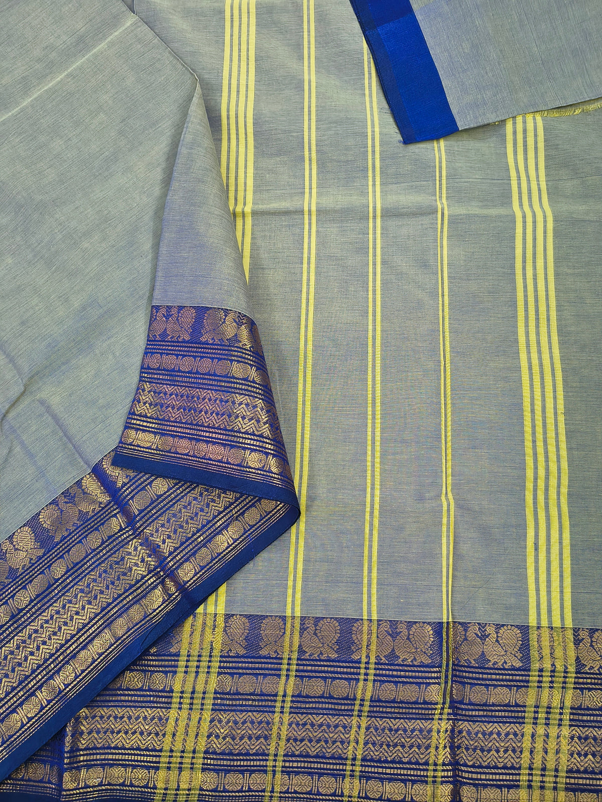 Kanchi Cotton -All day fusion -Smokey slate blue Dual tone- KCAF96