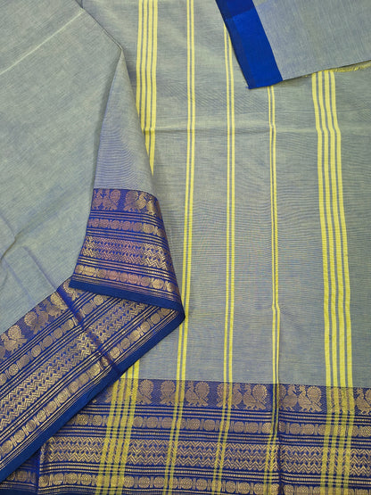 Kanchi Cotton -All day fusion -Smokey slate blue Dual tone- KCAF96