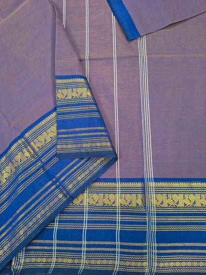 Kanchi Cotton -All day fusion -Muted Purple-Brown.dual tone- KCAF94
